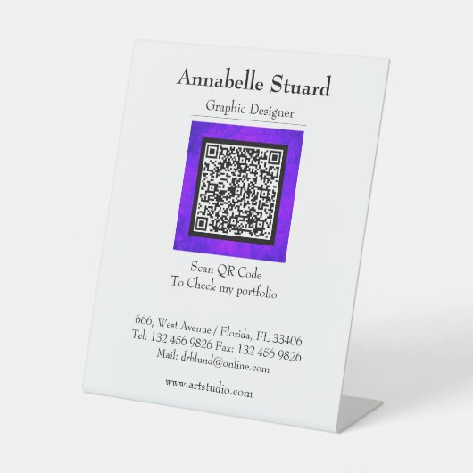 Signe De Table Code QR d'Halloween Business (Recto)