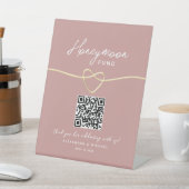 Signe De Table Code QR du Fonds de Lune de Miel Blush Gold (In SItu)
