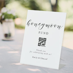 Signe De Table Code QR du fonds de lune de miel de calligraphie m