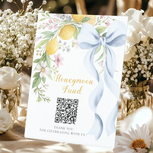 Signe De Table Code QR du Fonds de Lune de Miel Main Squeeze