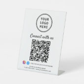 Signe De Table Code QR du logo de l'entreprise Connectez-vous ave (Recto)
