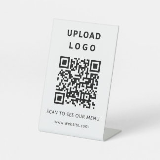 Signe De Table Code QR du logo de l'entreprise Menu sans contact