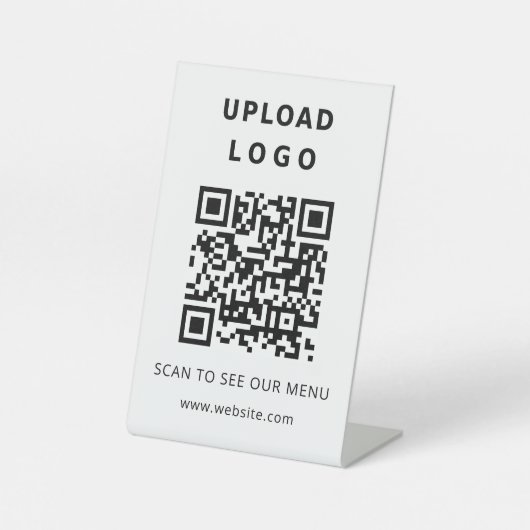 Signe De Table Code QR du logo de l'entreprise Menu sans contact (Recto)