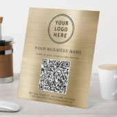 Signe De Table Code QR du logo de l'entreprise Or (In SItu)