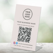 Signe De Table Code QR du logo de l'entreprise Rose