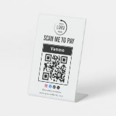 Signe De Table Code QR du logo de l'entreprise Scan To Pay (Recto)