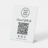 Signe De Table Code QR du logo de l'entreprise sur un présentoir  (Recto)