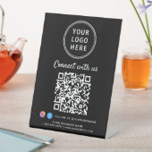 Signe De Table Code QR du logo d'entreprise Connectez-vous avec n (In SItu)