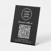 Signe De Table Code QR du logo d'entreprise Connectez-vous avec n (Recto)