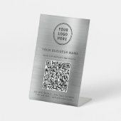 Signe De Table Code QR du logo d'entreprise Scannez pour vous con (Recto)