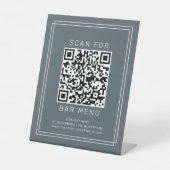 Signe De Table Code QR du menu de bar classique bleu marine AVERY (Recto)