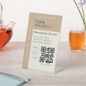Signe De Table Code QR du menu de vue élégant | Menu numérique (In SItu)