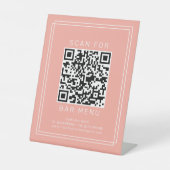 Signe De Table Code QR du menu du bar Avery Minimal Blush Peach C (Recto)