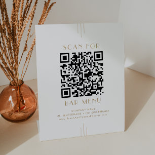 Signe De Table Code QR du menu du bar géométrique Art Déco EVERLY