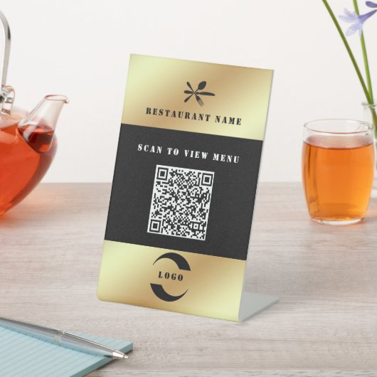 Signe De Table Code QR du menu numérique (In SItu)