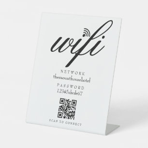 Signe De Table Code QR du mot de passe du réseau Wifi pour les en