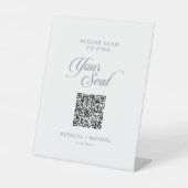 Signe De Table Code QR du plan de table en calligraphie Chic Clas (Recto)