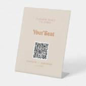 Signe De Table Code QR du plan de table en terre cuite simple et (Recto)