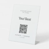 Signe De Table Code QR du plan de table simple formel (Recto)