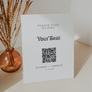 Signe De Table Code QR du plan de table simple formel