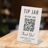 Signe De Table Code QR du pot à pourboires Rose sur socle