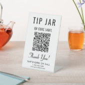 Signe De Table Code QR du pot à pourboires sur socle (In SItu)