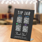 Signe De Table Code QR du pot à pourboires Venmo Paypal Cashapp Z