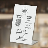 Signe De Table Code QR du règlement personnalisé, règlement