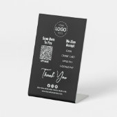 Signe De Table Code QR du règlement personnalisé, règlement (Recto)