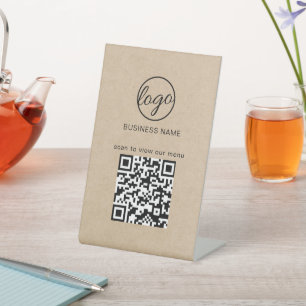Signe De Table Code QR du restaurant de Rustic