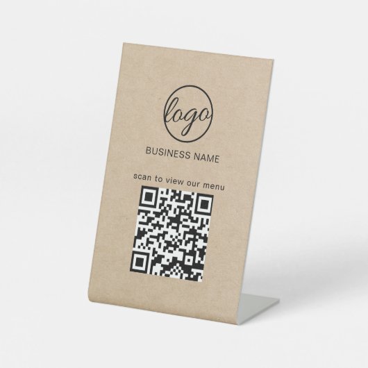 Signe De Table Code QR du restaurant de Rustic (Recto)