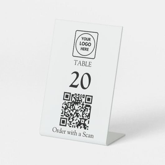 Signe De Table Code QR du restaurant | Numéros de table Numérisat (Recto)
