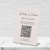 Signe De Table Code QR du script de signature d'entreprise rose