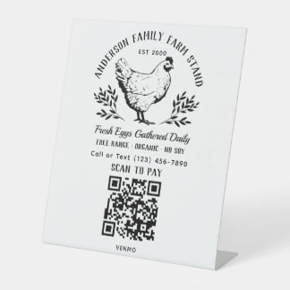 Signe De Table Code QR du stand de la ferme familiale pour les œu