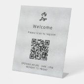 Signe De Table Code QR enregistrement client argent bienvenue (Recto)