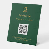 Signe De Table Code QR enregistrement client emerald bienvenue (Recto)