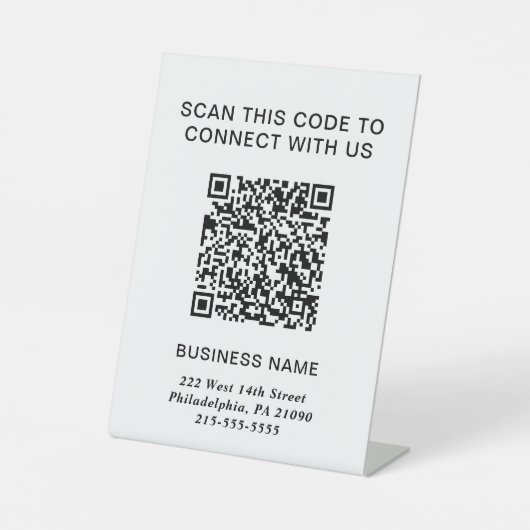 Signe De Table Code QR Entreprise Moderne (Recto)