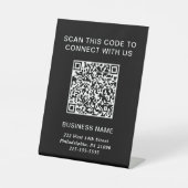 Signe De Table Code QR Entreprise Moderne Noir (Recto)