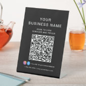 Signe De Table Code QR Entreprise Scan pour Connecter Noir (In SItu)