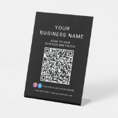 Signe De Table Code QR Entreprise Scan pour Connecter Noir (Recto)