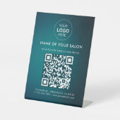 Signe De Table Code QR et Logo de l'entreprise de salon (Recto)