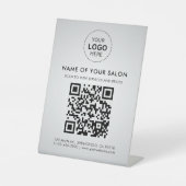 Signe De Table Code QR et Logo de l'entreprise de salon (Recto)