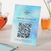 Signe De Table Code QR et logo de l'entreprise du Salon Gold Glit (In SItu)