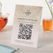 Signe De Table Code QR et logo de l'entreprise du Salon Gold Glit (In SItu)