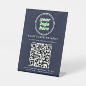 Signe De Table Code QR et logo d'entreprise (Recto)