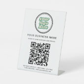 Signe De Table Code QR et logo d'entreprise (Recto)