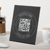 Signe De Table Code QR et texte modifiable | Noir et blanc (In SItu)