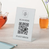 Signe De Table Code QR Gris Argent Commande d'Affaires (In SItu)