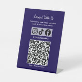 Signe De Table Code QR holographique tendance | Connectez-vous av (Recto)