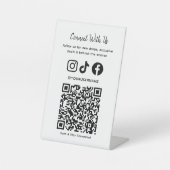 Signe De Table Code QR holographique tendance | Connectez-vous av (Recto)